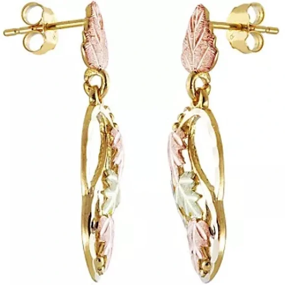 Black Hills Swirling Vine Earrings, real gold 10K/12K ! Free Shipping - Picture 3 of 9